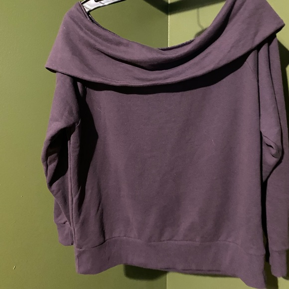 🌟VS SPORT Off the Shoulder Plum Sweatshirt🌟 - Picture 5 of 6